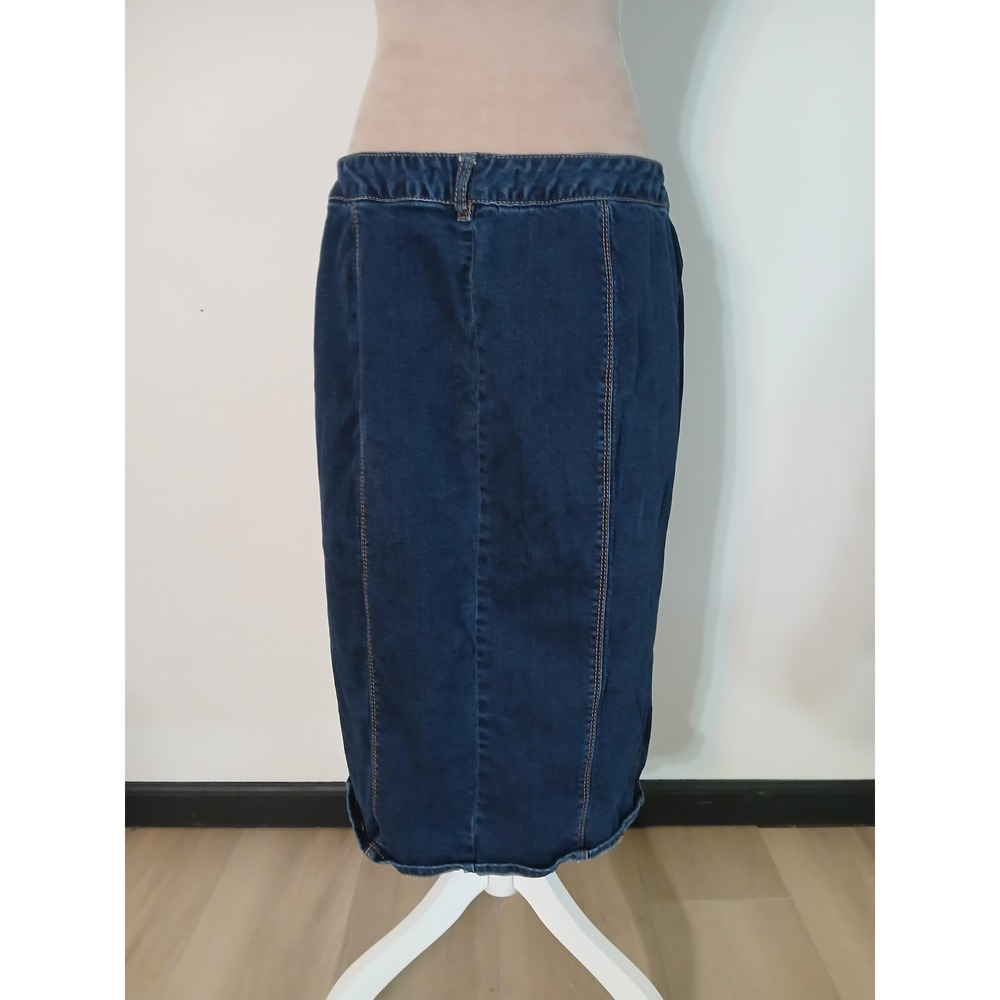 C. Est. 1946 Denim Womens Size 16 Dark Wash Blue Midi Pencil Skirt Seam Modest - Picture 4 of 10
